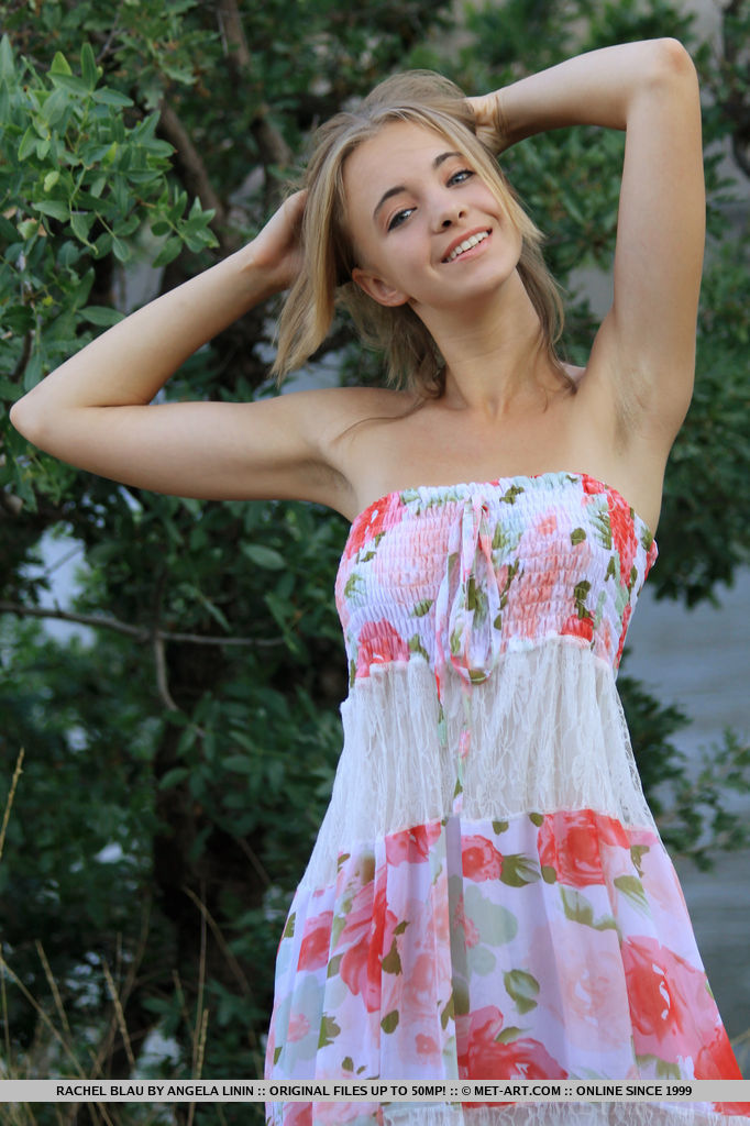 Pretty young girl Rachel Blau finds a clearing in woods to strip naked Pretty young girl Rachel Blau finds a clearing in woods to strip naked